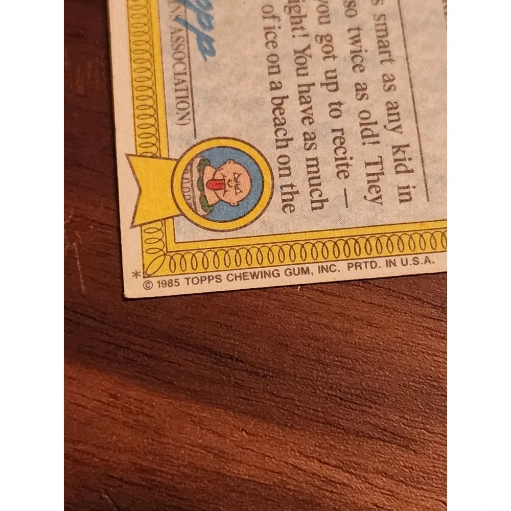 Garbage Pail Kids 1985 Series 1 Corroded Carl Crater Chris 19a 19b Matte Back